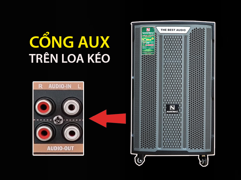 Cổng AUX trên loa kéo