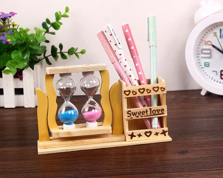 Đồng hồ cát đôi kèm hộp đựng bút 
