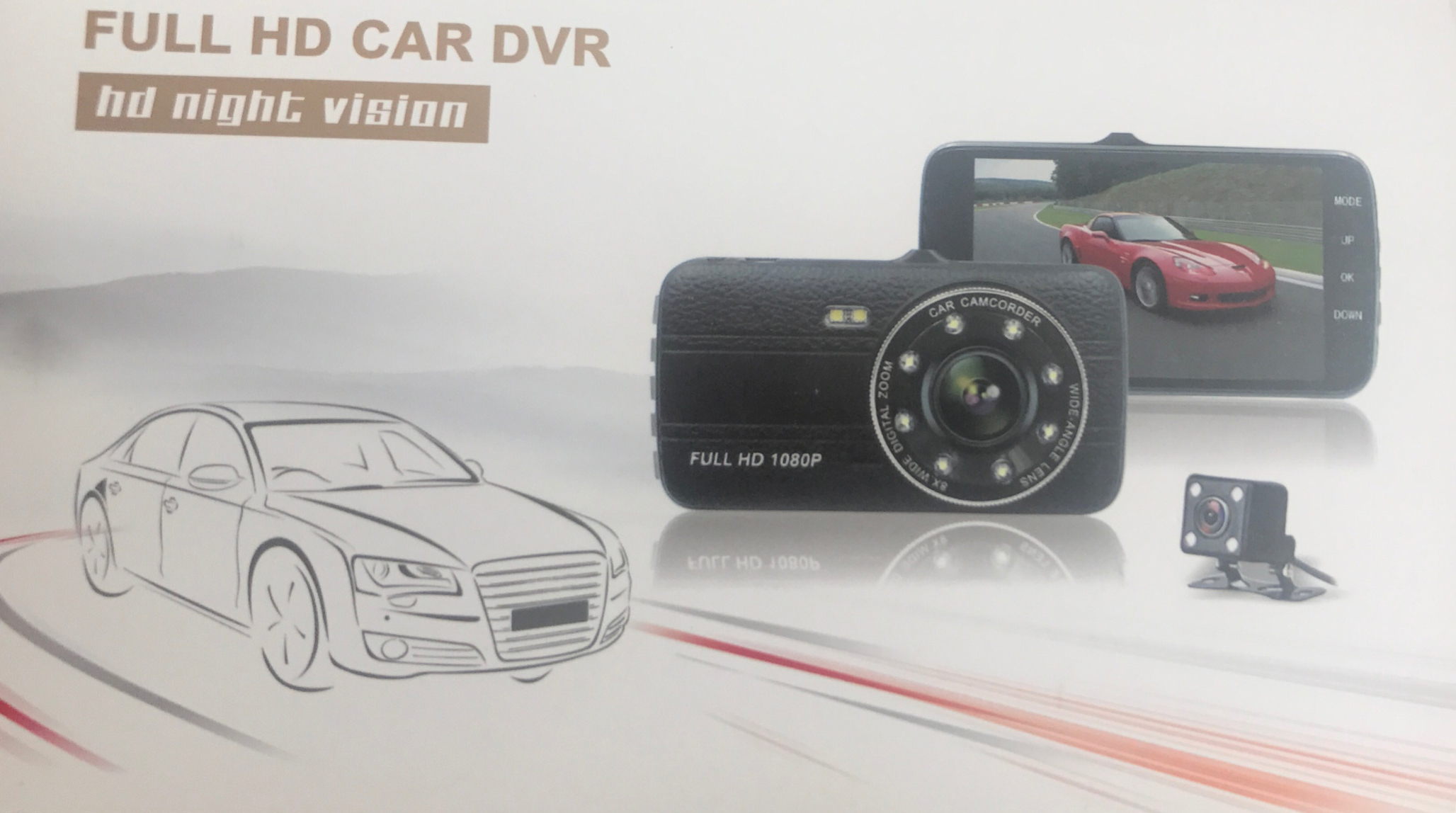 Bộ Camera hành trình ô tô CAR DVR Full HD VIson mặt Da