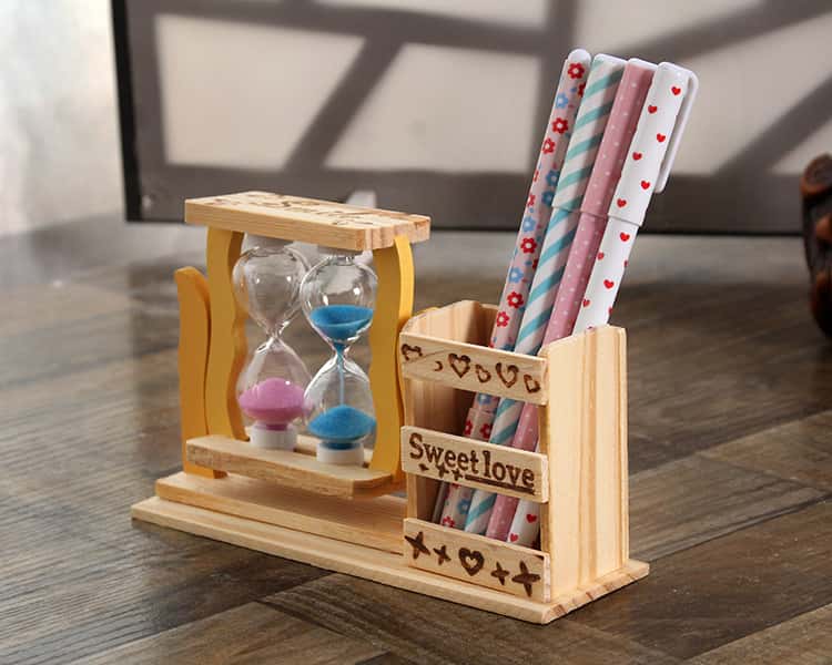 Đồng hồ cát đôi kèm hộp đựng bút 
