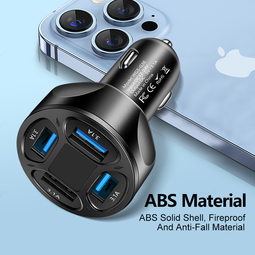 Cóc sạc xe ô tô 4 cổng USB 3.1A WGS-G36