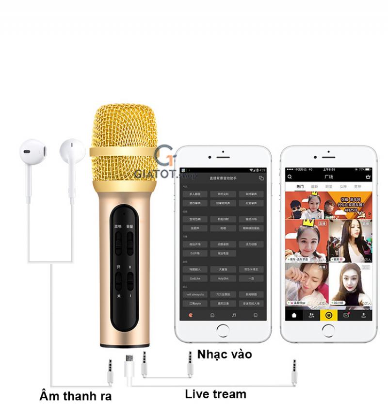 Bộ micro livestream + karaoke trên điện thoại C11 đa năng