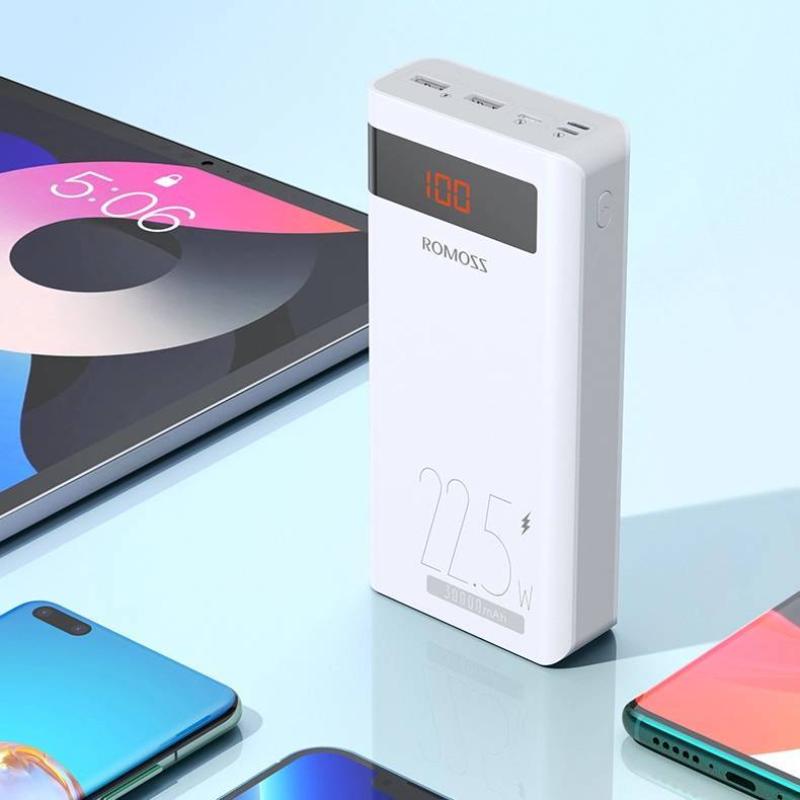 Pin sạc dự phòng 22.5w sạc nhanh Romoss Sense 8F 30.000mAh QC3.0+ PD chính hãng