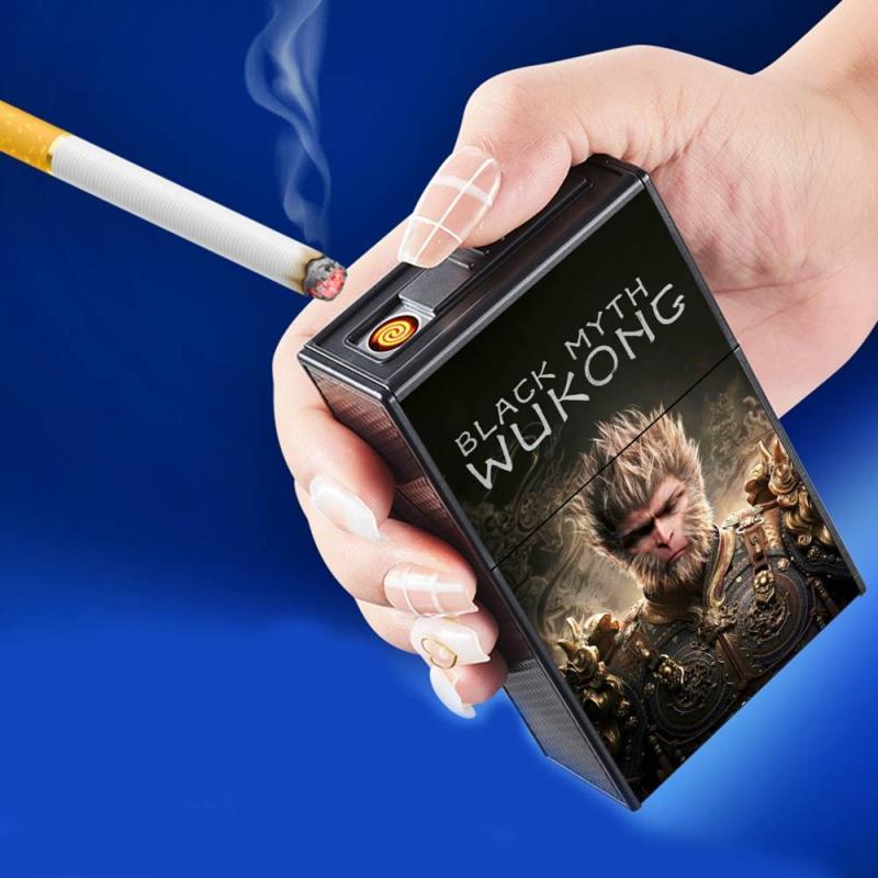 Bật lửa hình hộp thuốc hình Wukong để được 20 điếu thuốc dùng điện