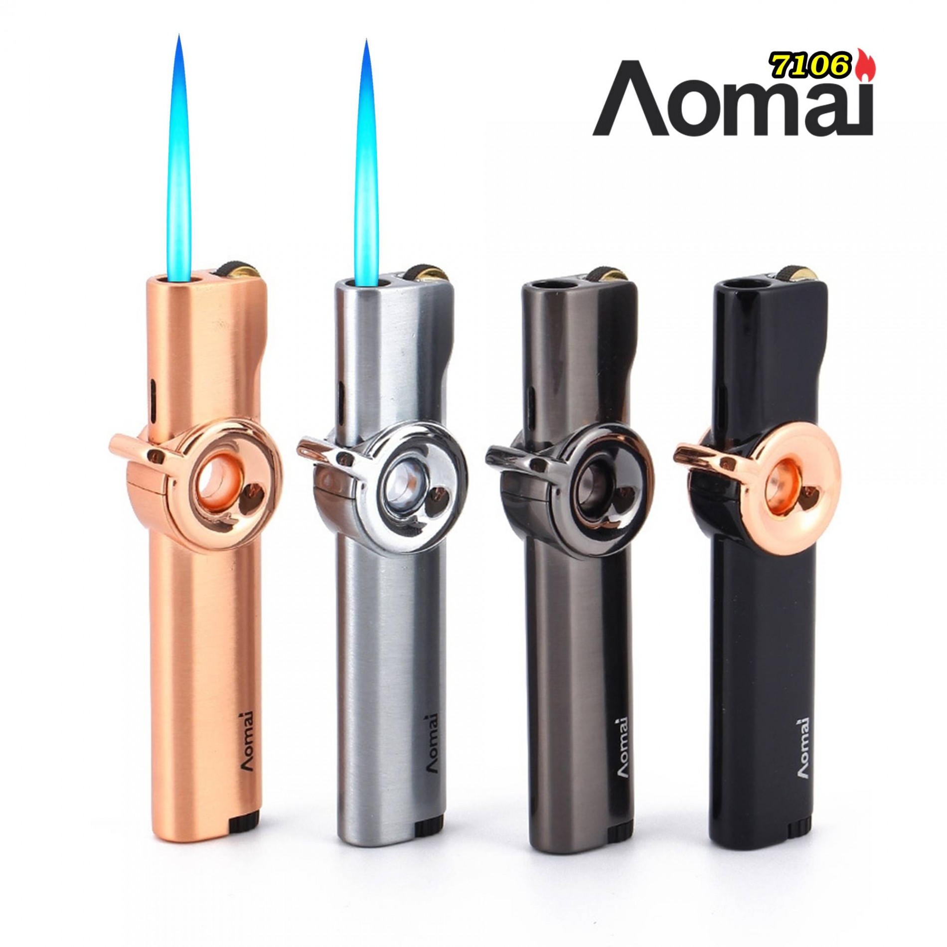 Bật lửa Aomai gas đá rãnh tay AM7106