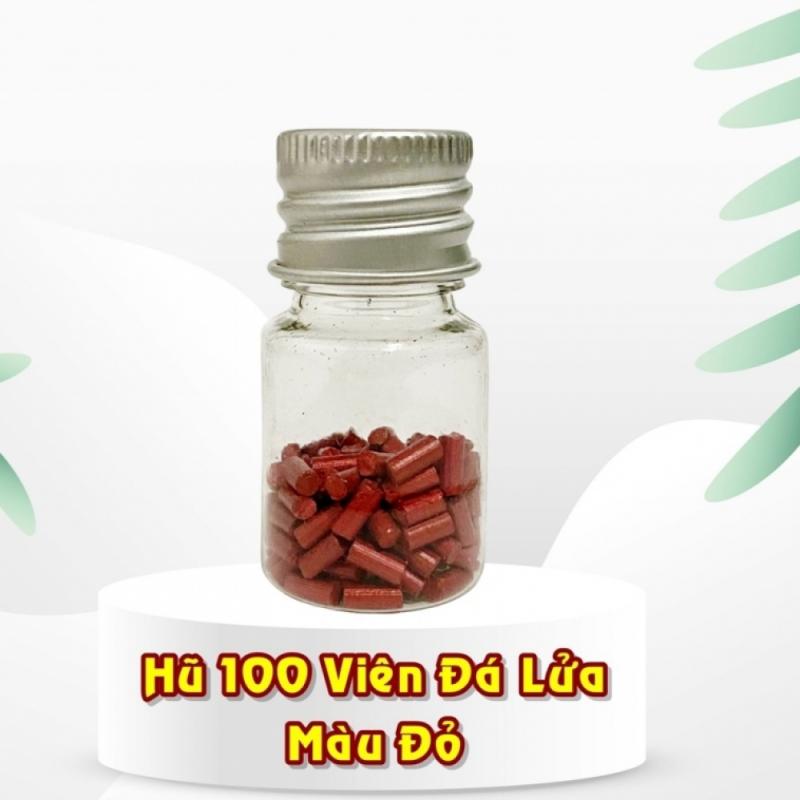 Hũ 100 viên đá lửa màu đỏ (đá đỏ)