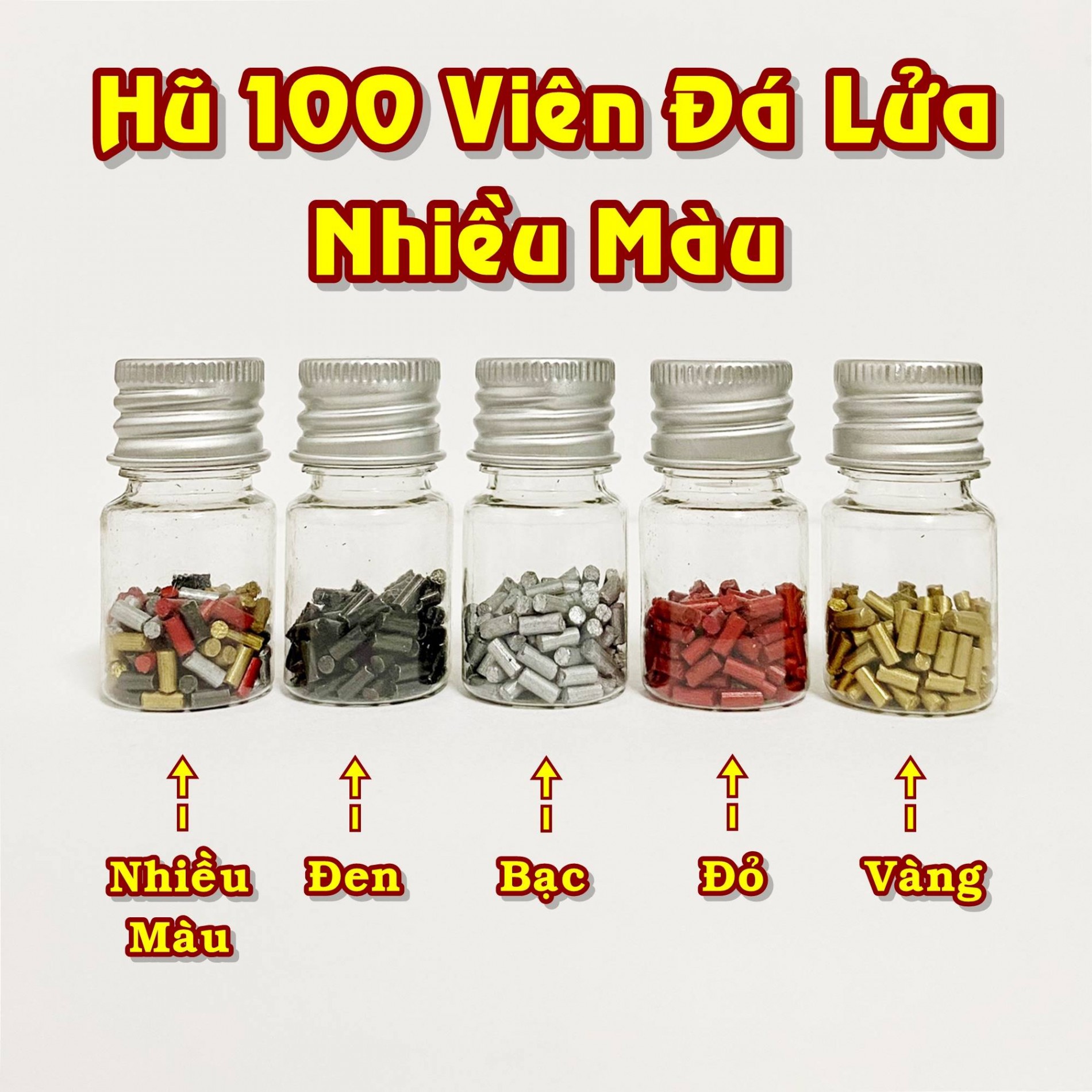 Hũ 100 viên đá lửa màu đỏ (đá đỏ)