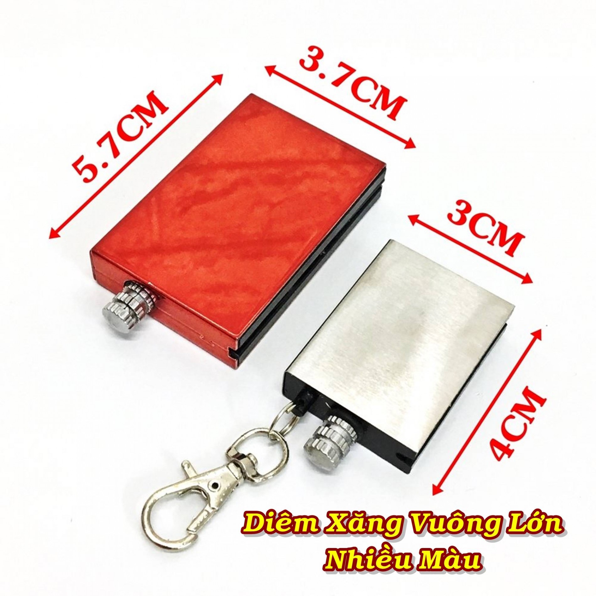 Bật lửa diêm xăng hình vuông nhiều màu