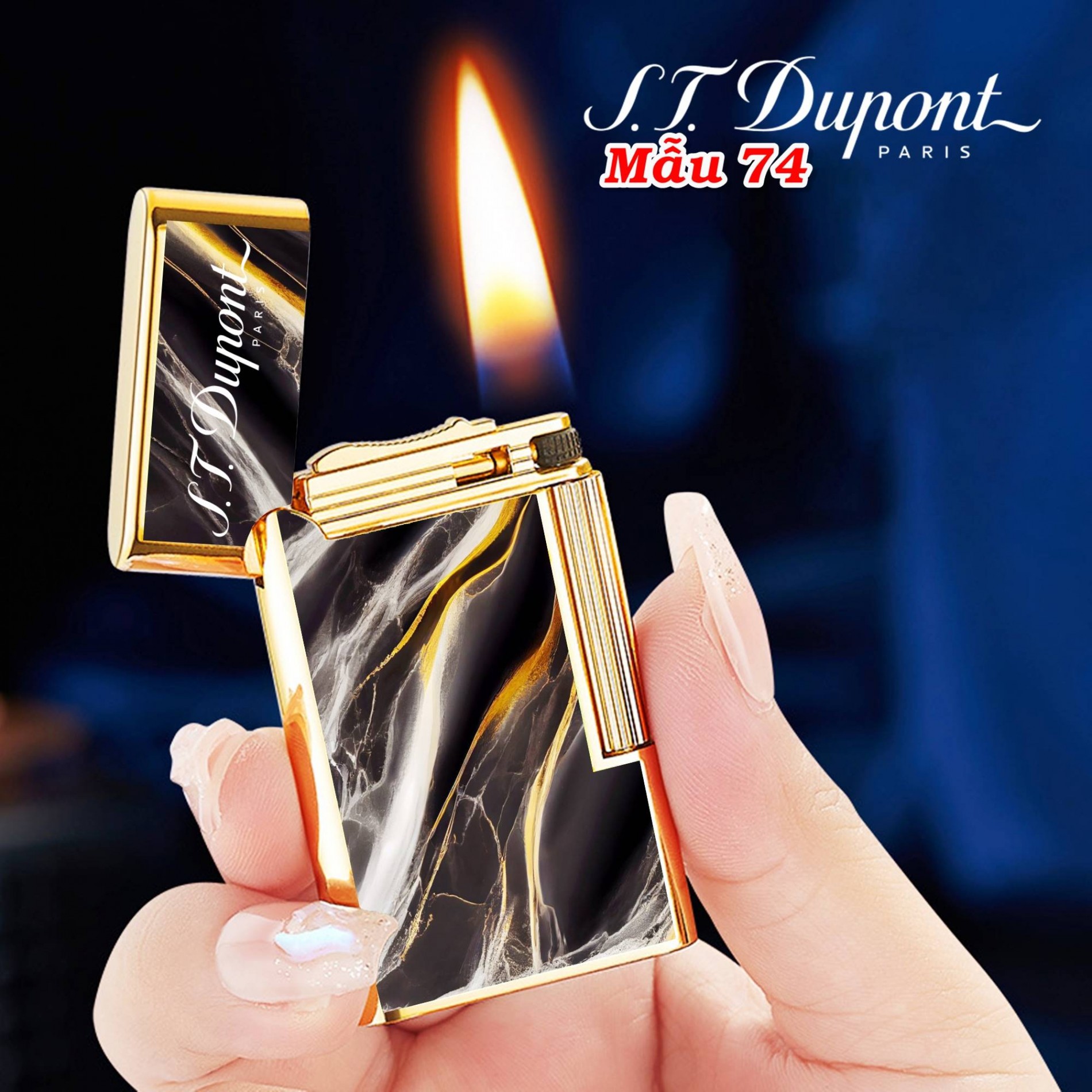 Bật lửa vân đá M-74 xài xăng