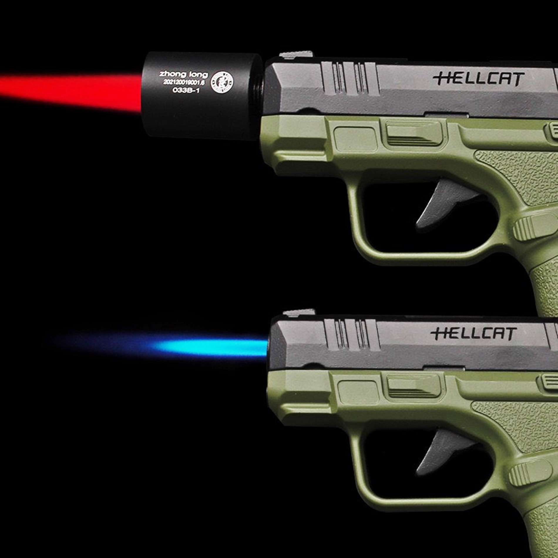Bật lửa hình dạng súng giảm thanh Hellcat 2 chế độ lửa