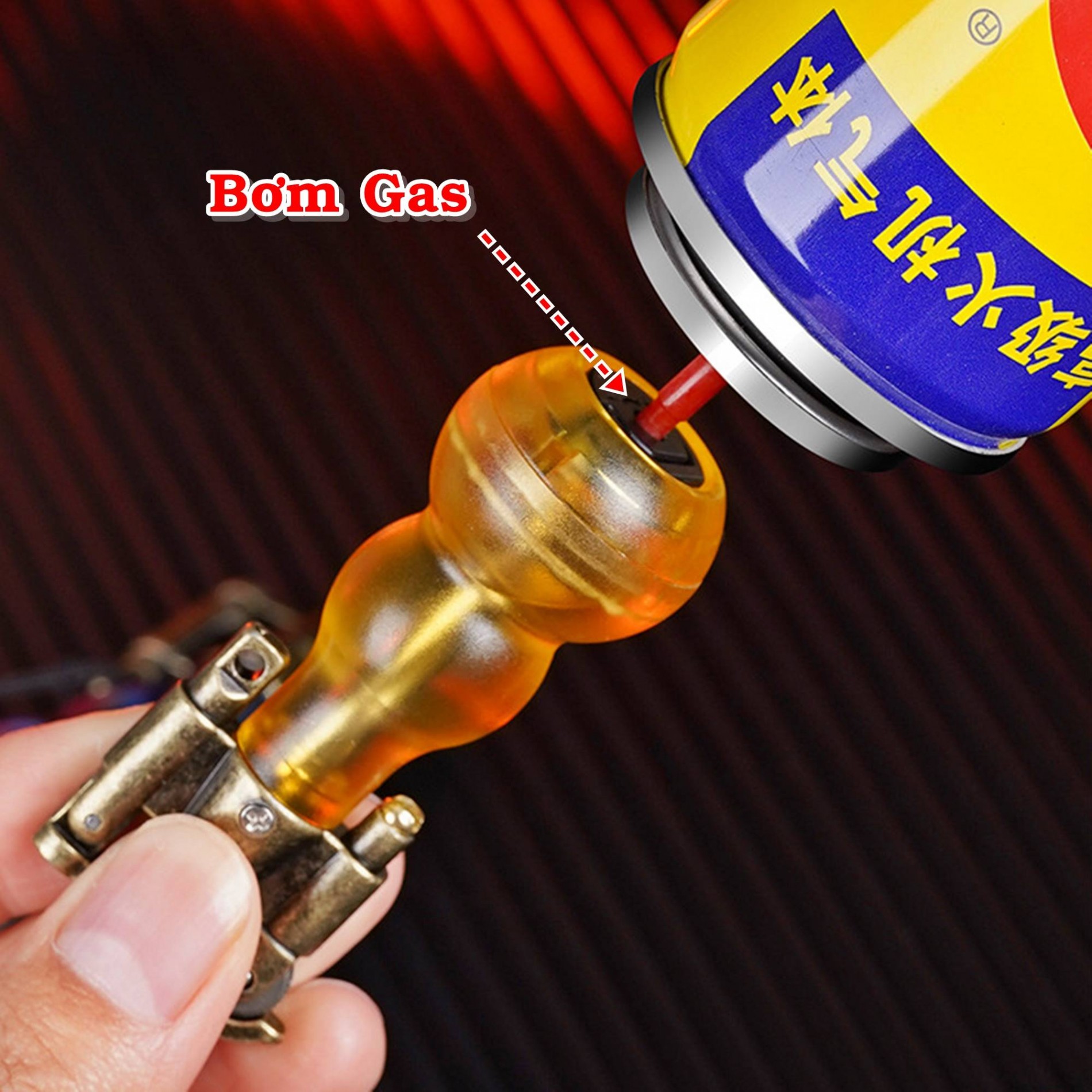 Bật lửa gas lộ thiên - móc khóa dolphin gas đá hình hồ lô - (xài gas)