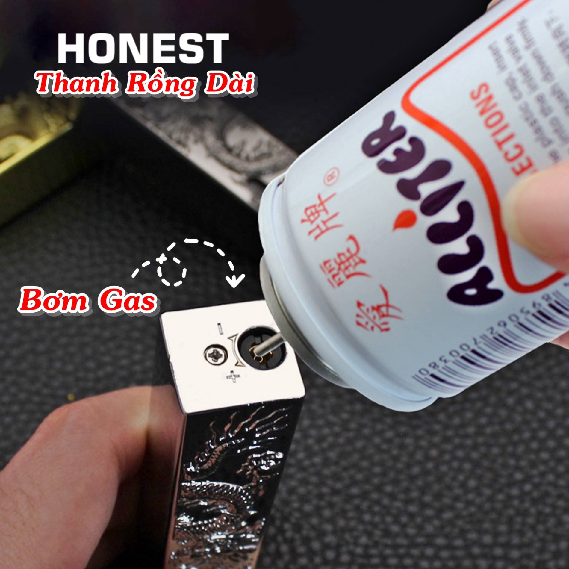 Bật lửa khè Honest hình thanh rồng dài dùng gas