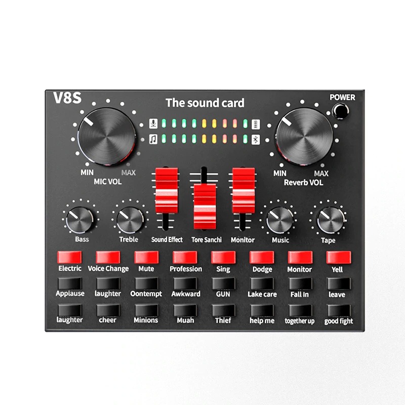 Sound Card V8S Có Đèn Theo Nhạc