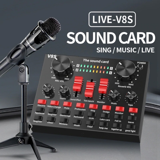 Sound Card V8S Có Đèn Theo Nhạc