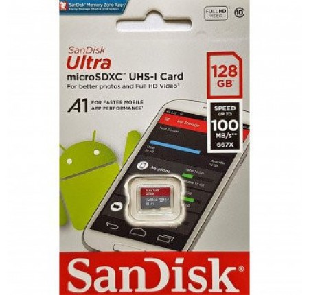 Thẻ nhớ microSD Sandisk 128G-100Mb/S Class 10 Box Chính Hãng