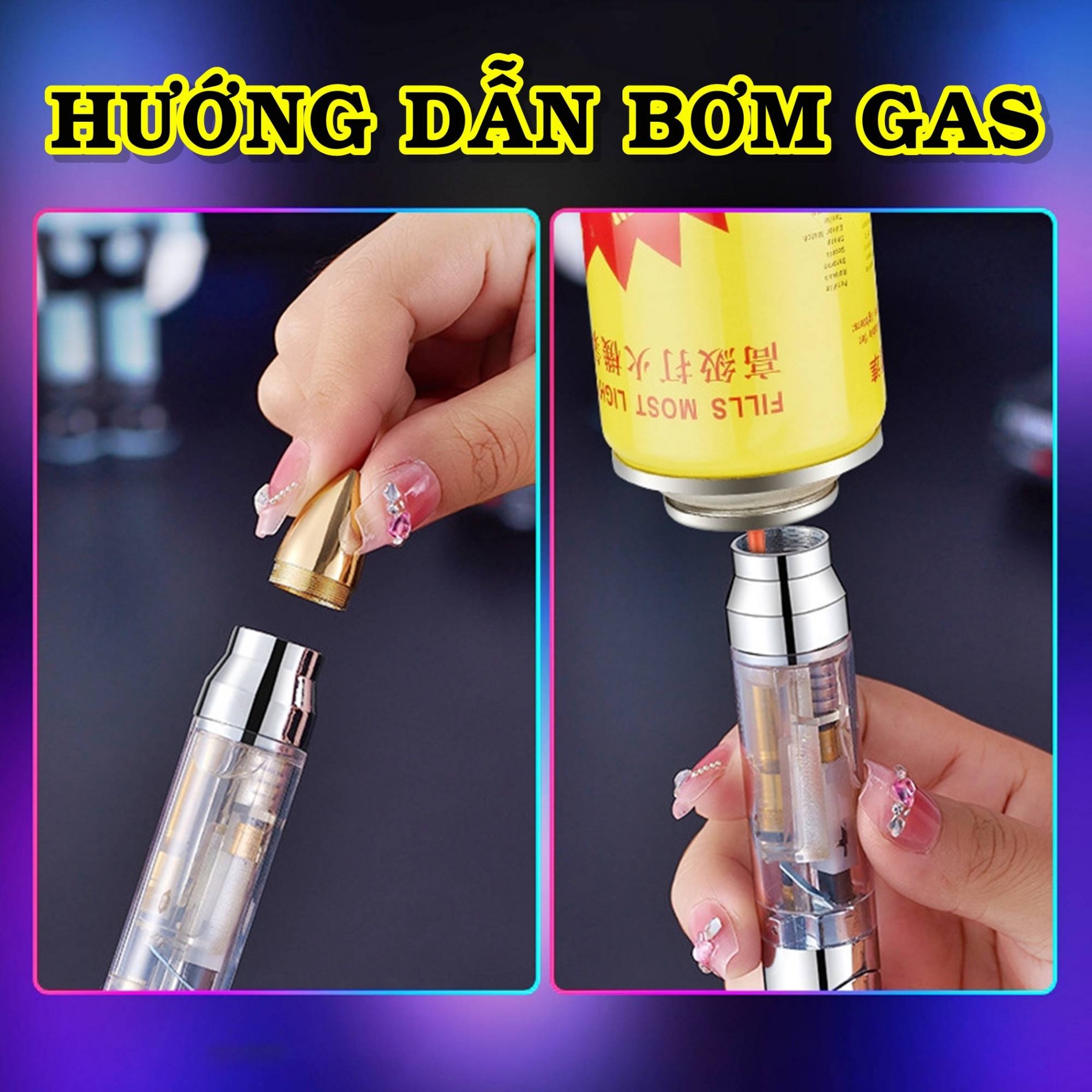 Bật lửa hình viên đạn trong suốt (có đèn nhấp nháy xài gas)