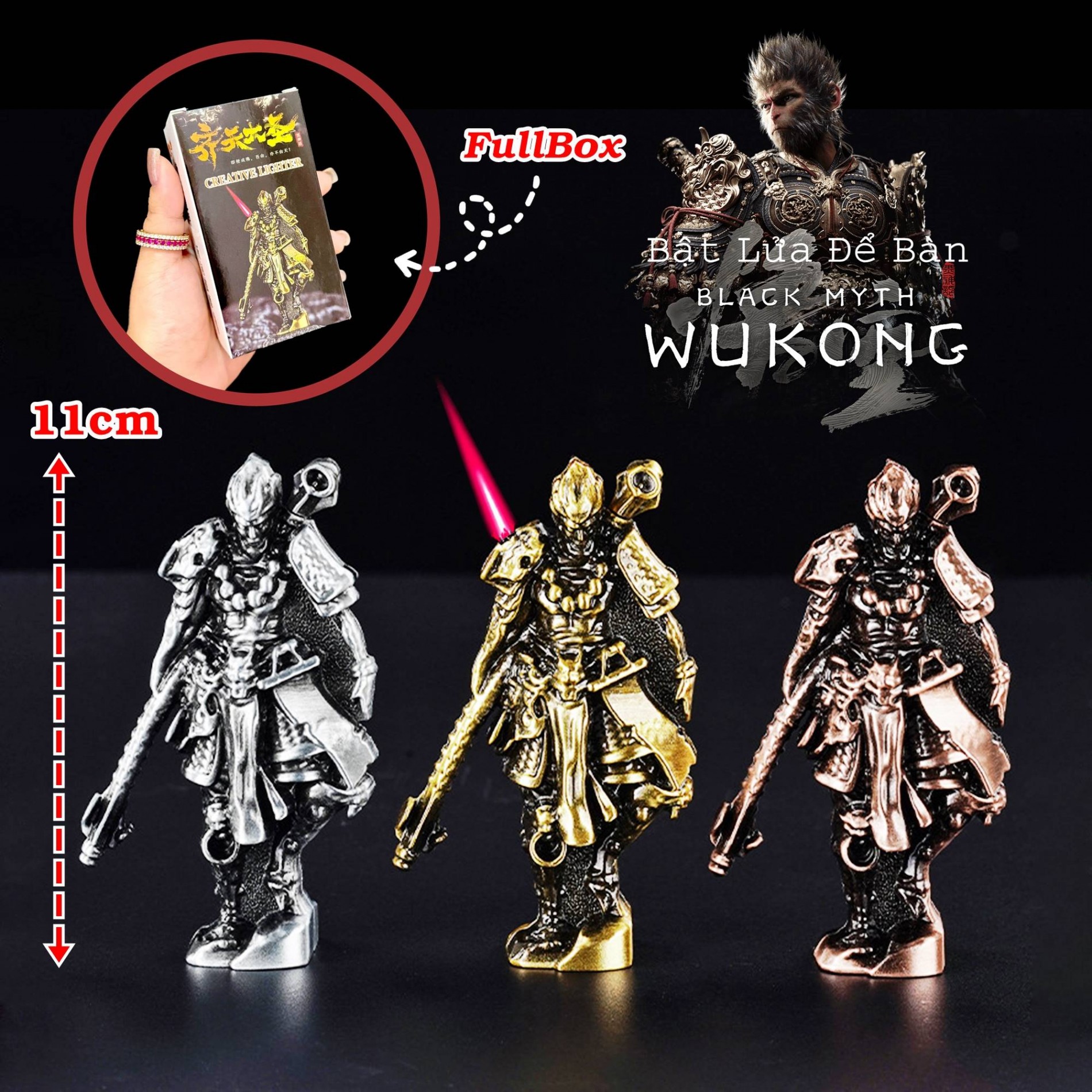Bật lửa khè hình Wukong bật lửa để bàn xài gas