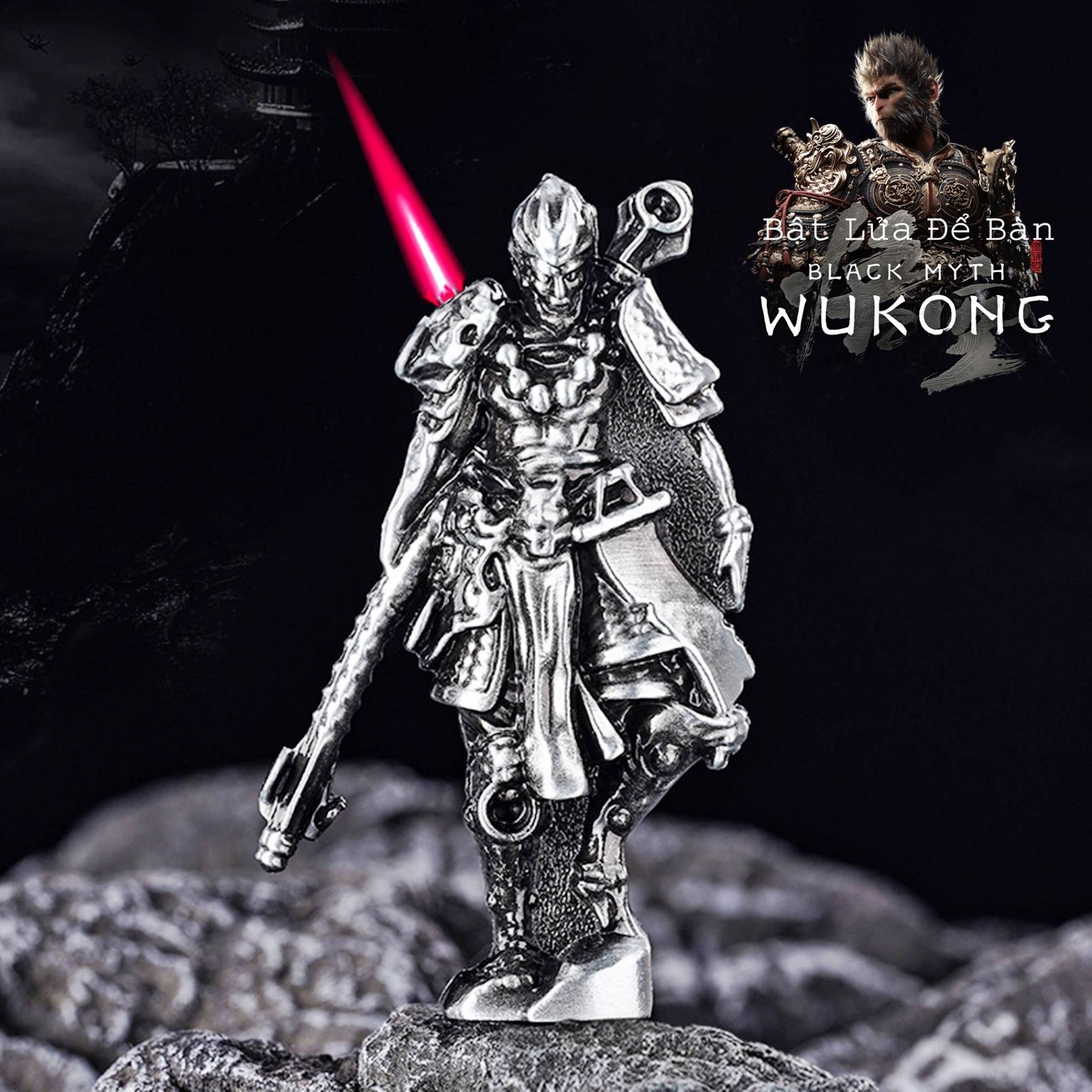 Bật lửa khè hình Wukong bật lửa để bàn xài gas