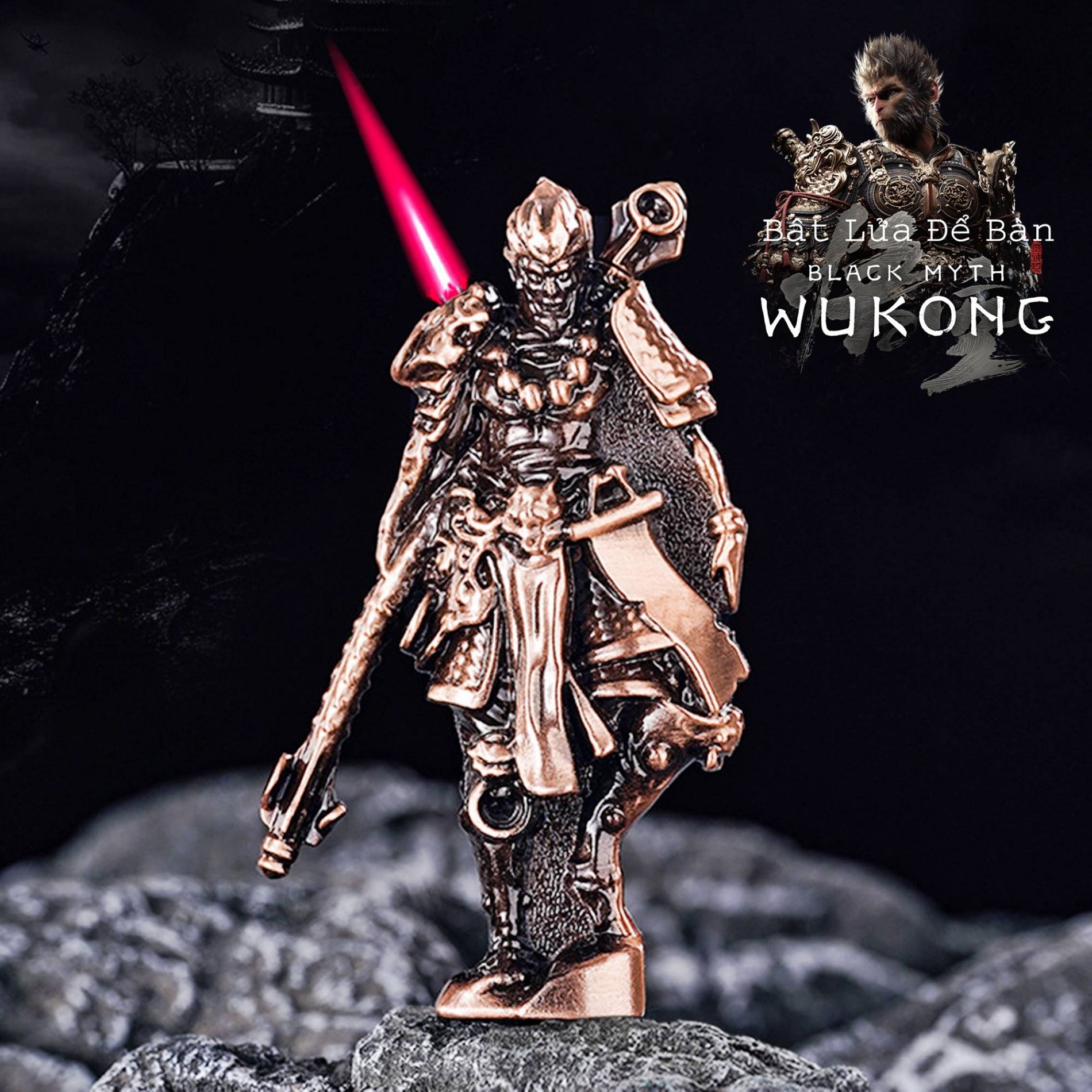 Bật lửa khè hình Wukong bật lửa để bàn xài gas