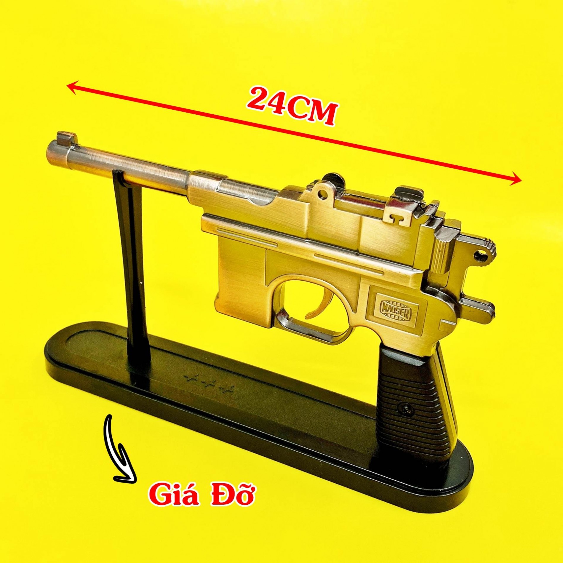 Bật lửa hình súng Mauser size 24cm có giá đỡ