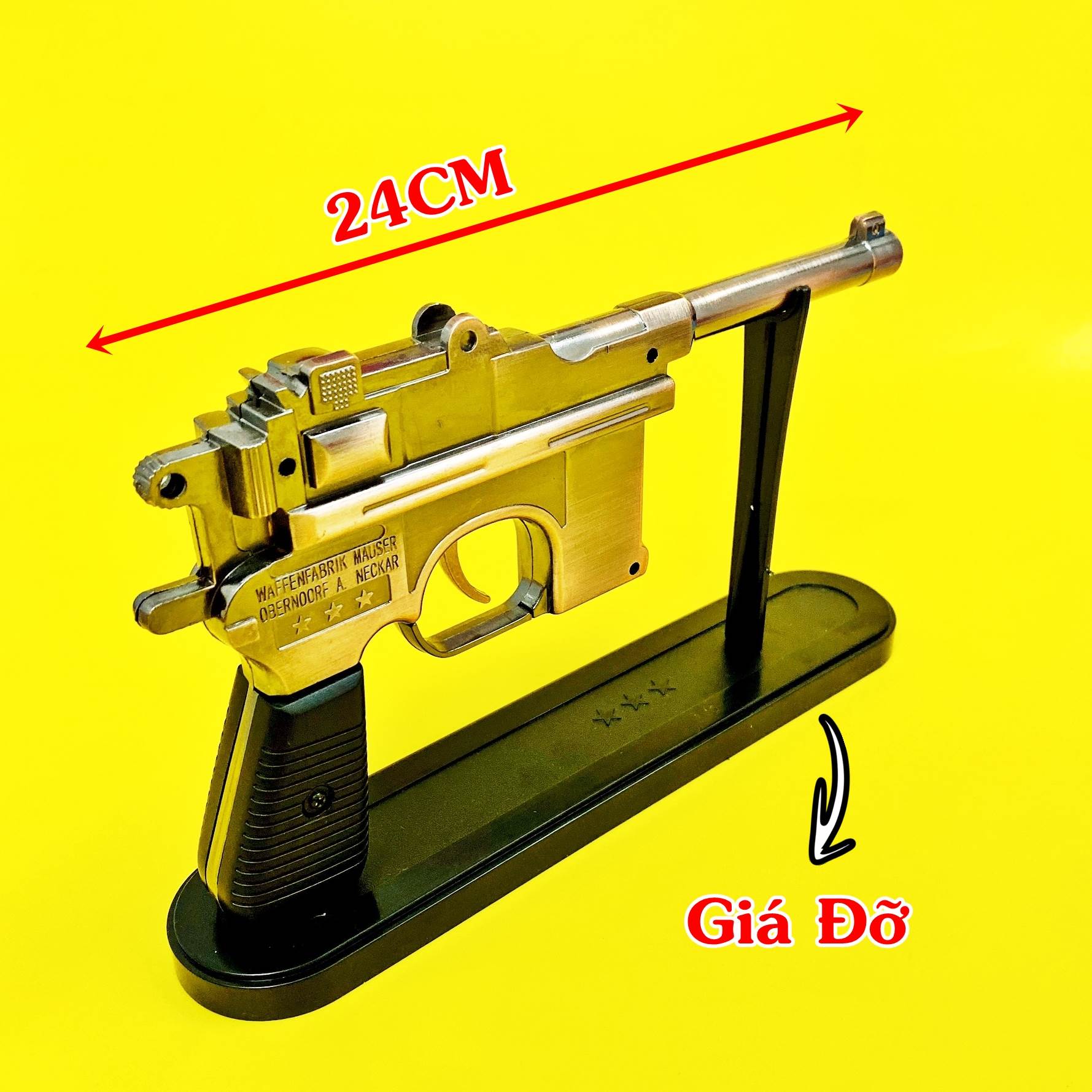 Bật lửa hình súng Mauser size 24cm có giá đỡ