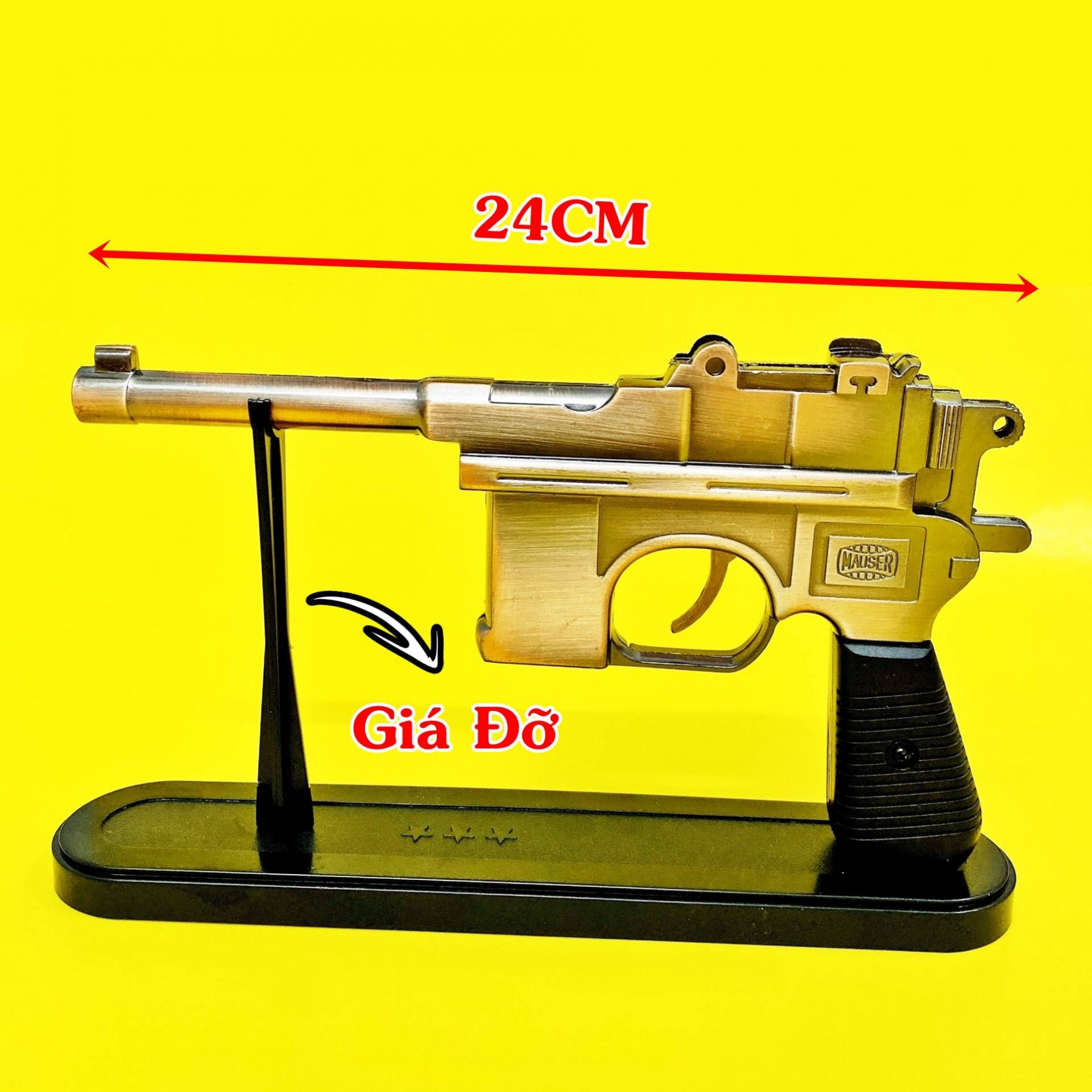 Bật lửa hình súng Mauser size 24cm có giá đỡ