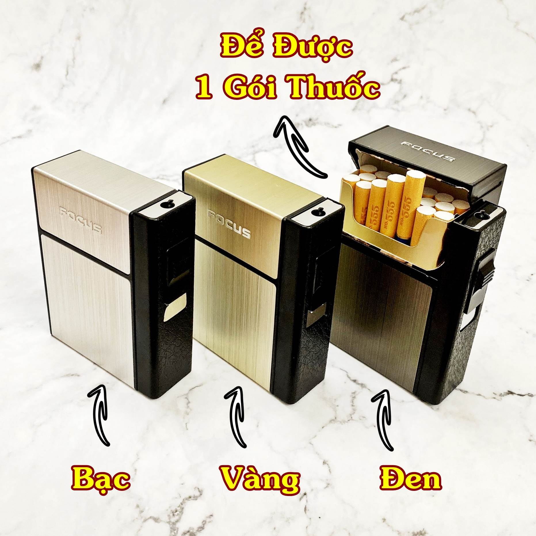 Bật lửa kiêm hộp thuốc Focus 2 in 1 có thể tháo rời dùng gas