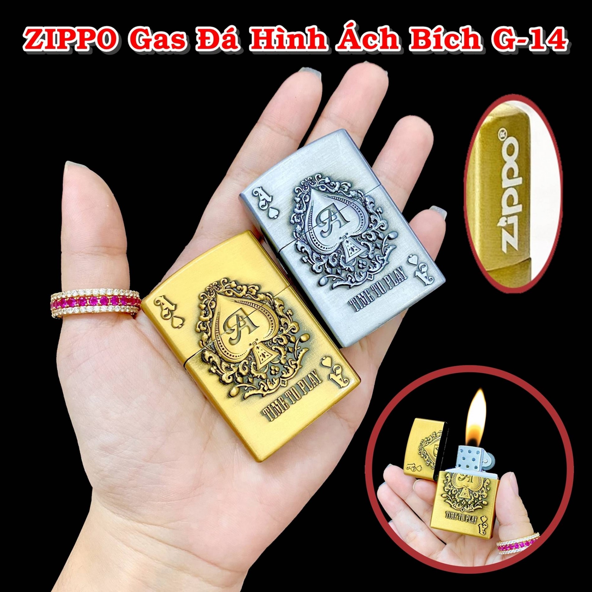 Bật lửa Zippo hình ách bích G-14 - xài gas