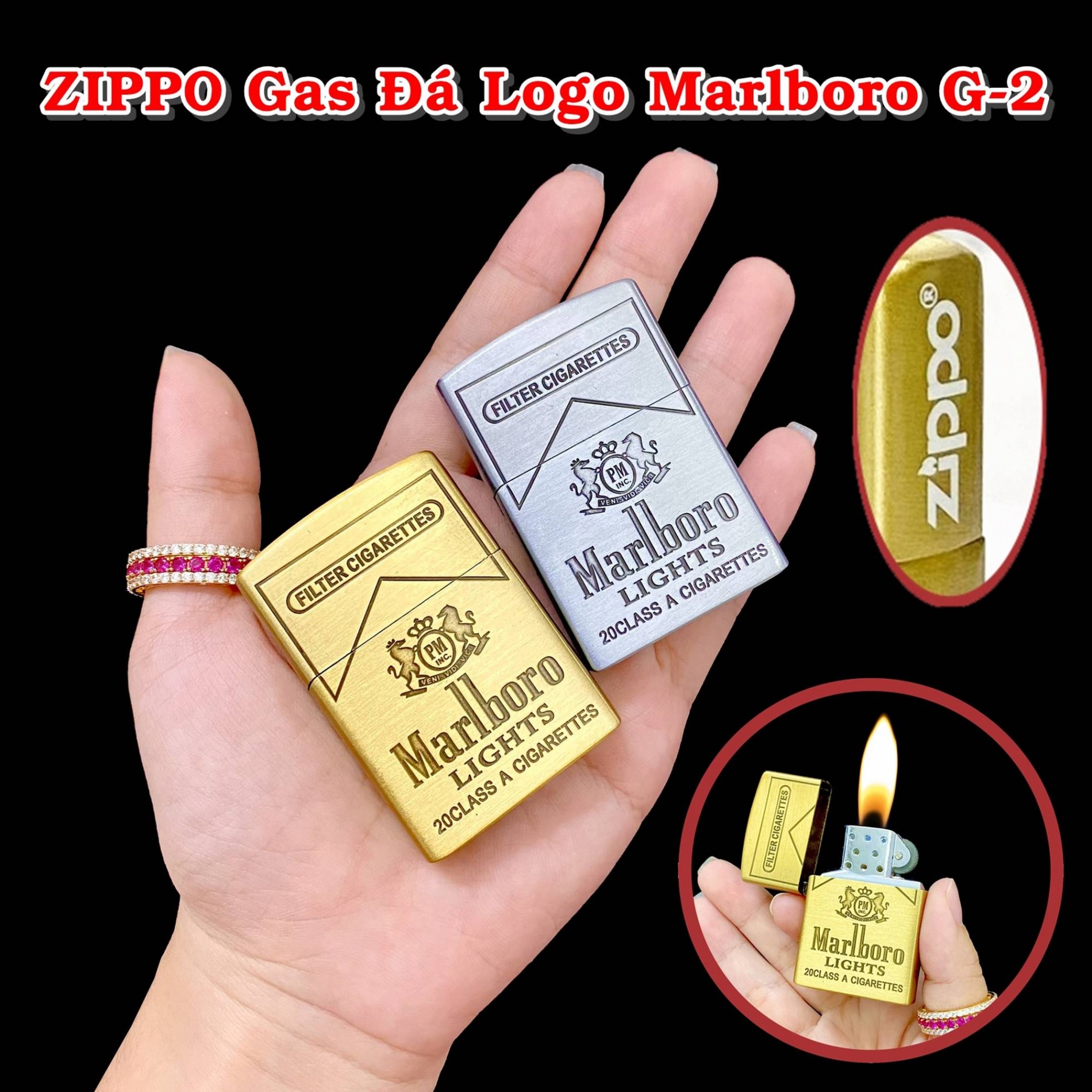 Bật lửa Zippo logo Marlboro - xài gas