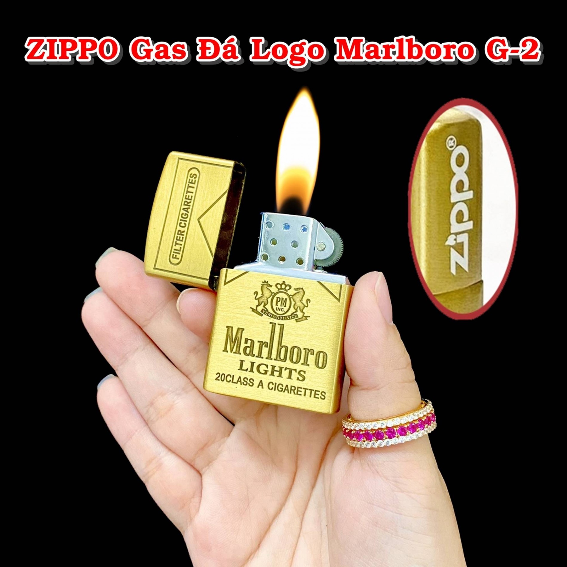 Bật lửa Zippo logo Marlboro - xài gas