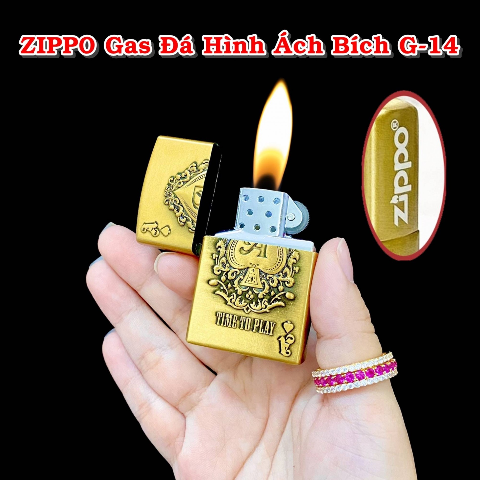 Bật lửa Zippo hình ách bích G-14 - xài gas
