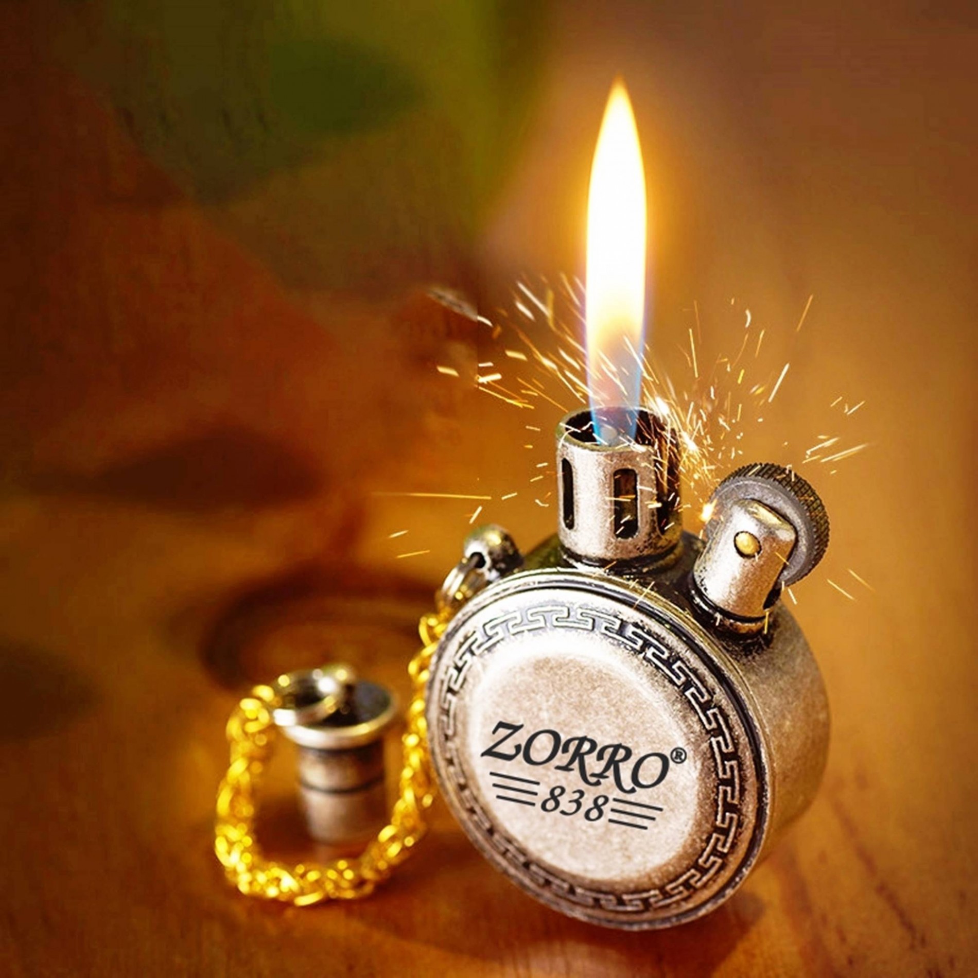 Bật lửa Zorro Z838 kiểu quả quýt xăng đá cổ