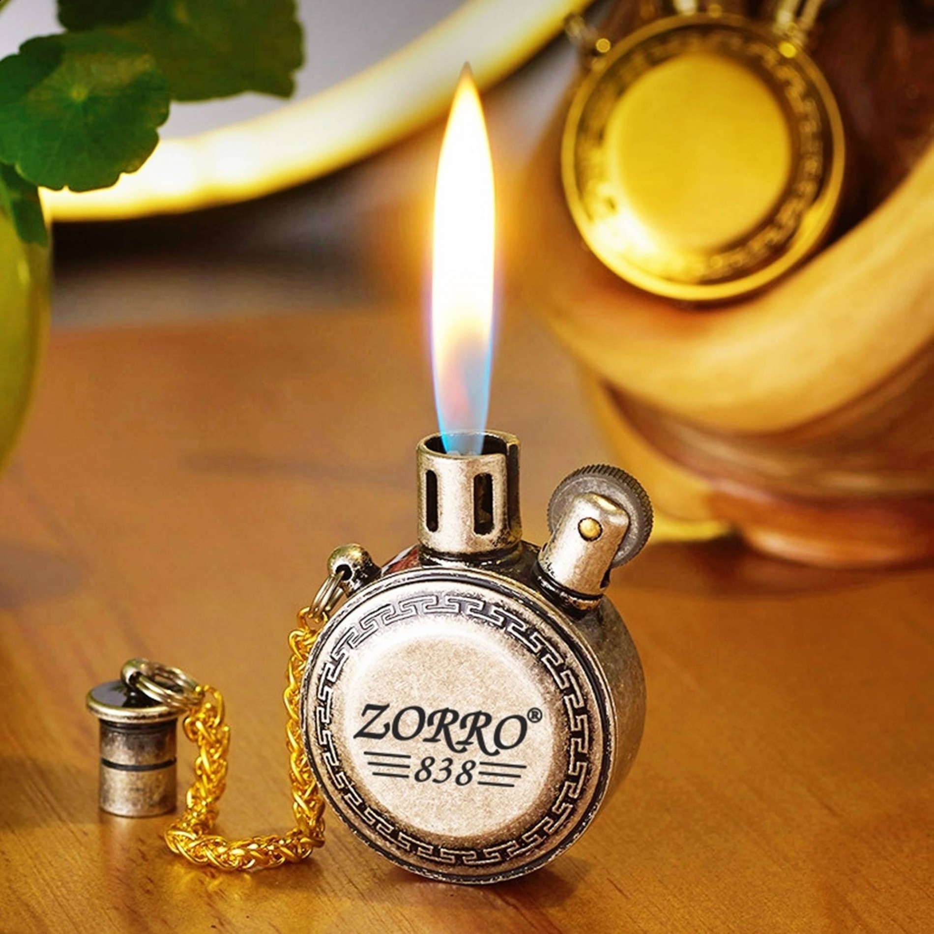 Bật lửa Zorro Z838 kiểu quả quýt xăng đá cổ