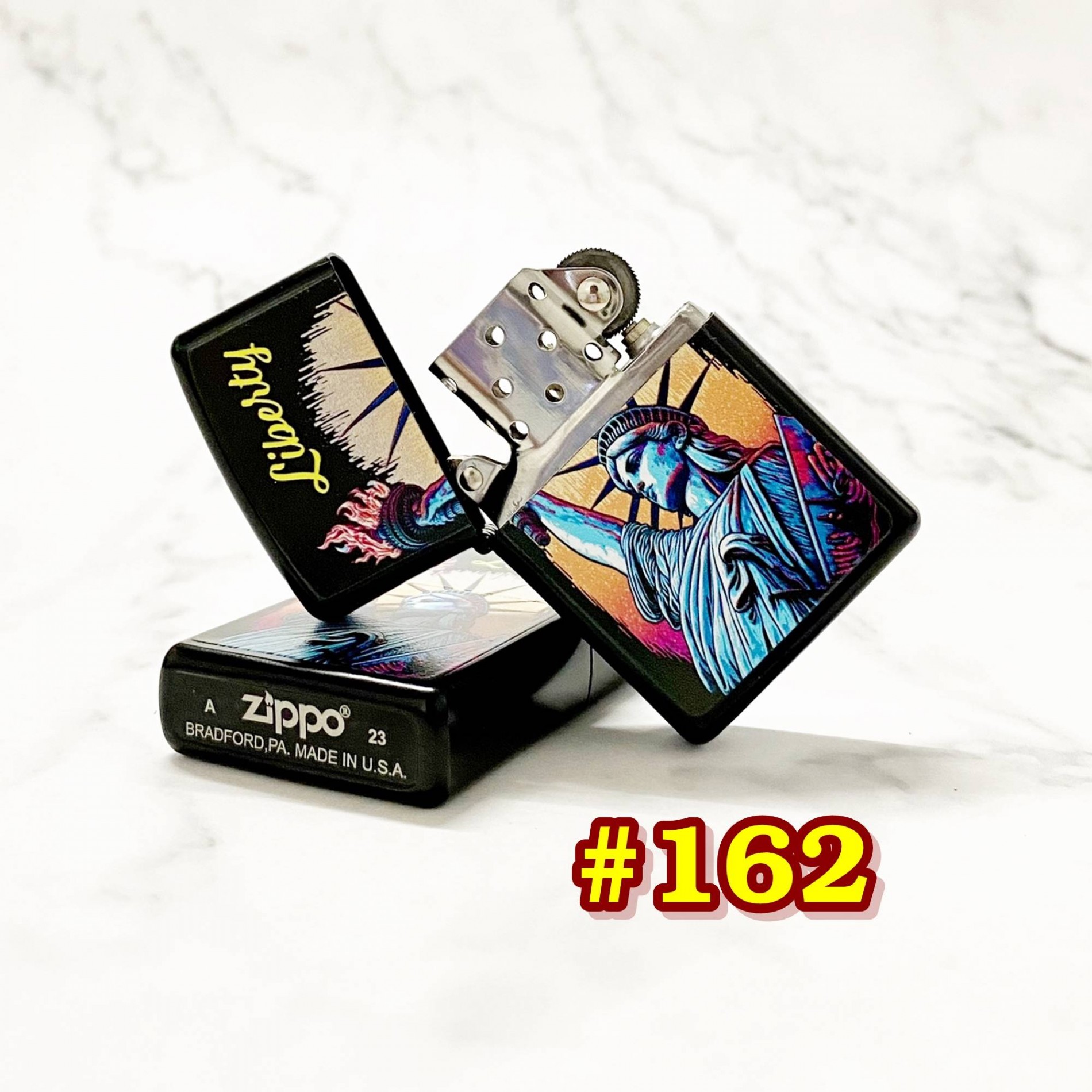 Bật lửa Zippo mặt hình tượng nữ thần tự do H-162